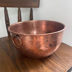 Vintage CG Coppercraft Guild Copper Mixing Bowl with Ring Hook, 8in